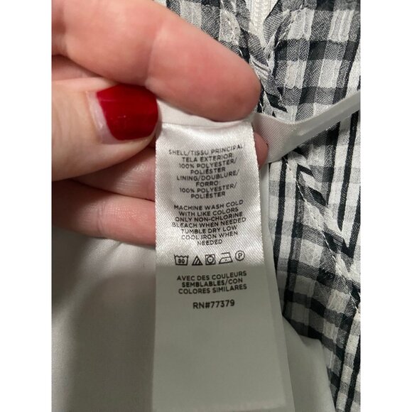 Ann Taylor Women's White and Black‎ Patterned Dress with Tie Size 14 - Picture 10 of 11